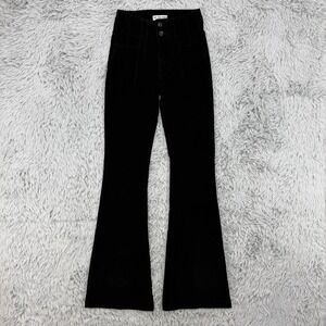 We The Free People Pants Women 24.5x32.5 Black Jayde Cord Flare Corduroy Stretch